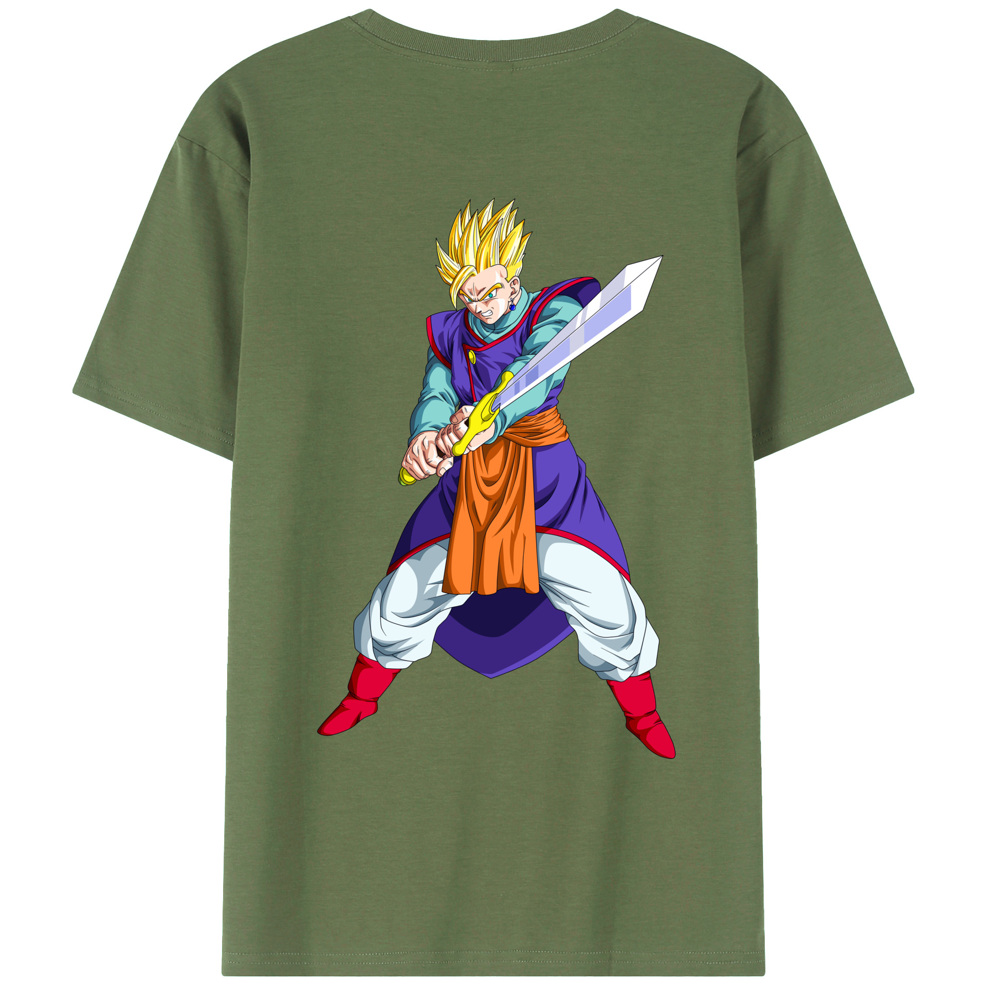 （画像用） ドラゴンボール 孫 悟飯（そんごはん）DRAGON BALL Son Gohan 綿100％ メンズ半袖Tシャツ（バックプリント） 通気性